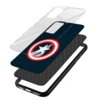 Captain America Printed Glass Back Phone Case - Image 3