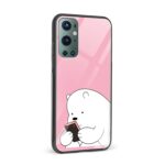 Minimal - Cute Bear Printed Glass Back Phone Case - Image 2