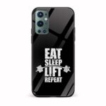 Eat Sleep Lift Repeat Printed Glass Back Phone Case