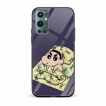 Shinchan Printed Glass Back Phone Case