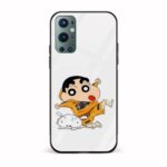 Shinchan Printed Glass Back Phone Case