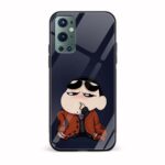 Shinchan Printed Glass Back Phone Case