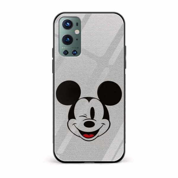 Mickey Mouse Printed Glass Back Phone Case