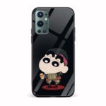 Shinchan Printed Glass Back Phone Case