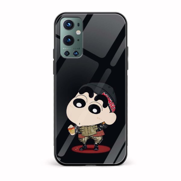 Shinchan Printed Glass Back Phone Case