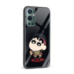 Shinchan Printed Glass Back Phone Case - Image 2
