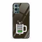 Coffee Battery Meter Printed Glass Back Phone Case