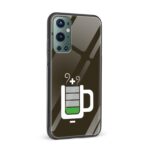 Coffee Battery Meter Printed Glass Back Phone Case - Image 2