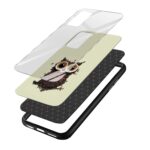 Coffee With Owl Printed Glass Back Phone Case - Image 3