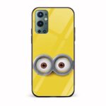 Minion Printed Glass Back Phone Case