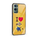 I Love Minion Printed Glass Back Phone Case - Image 2