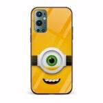 Minion Printed Glass Back Phone Case