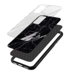 Black and White Printed Glass Back Phone Case - Image 3