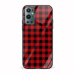 Checks Printed Glass Back Phone Case