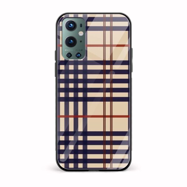 Checks Printed Glass Back Phone Case