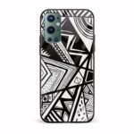 Black and White Printed Glass Back Phone Case
