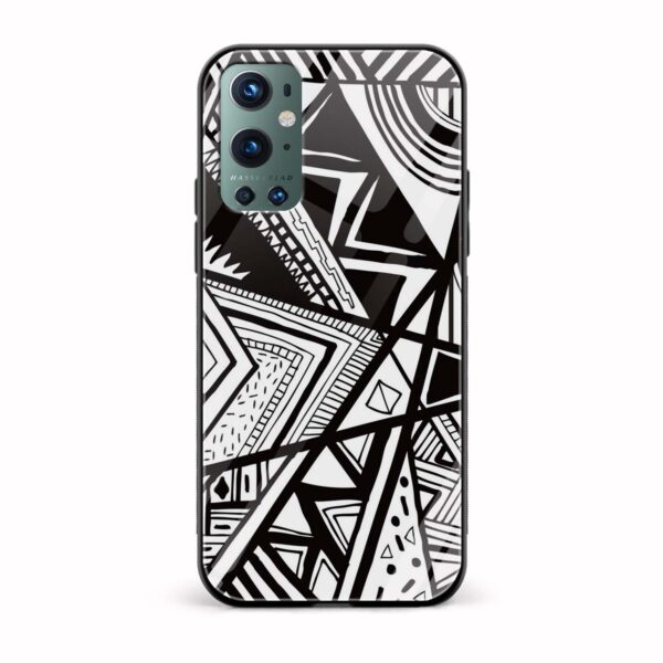 Black and White Printed Glass Back Phone Case