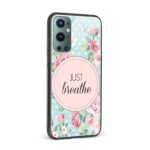 Typography - Just Breathe Printed Glass Back Phone Case - Image 2