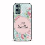 Typography - Just Breathe Printed Glass Back Phone Case
