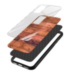 Wooden Texture Printed Glass Back Phone Case - Image 3