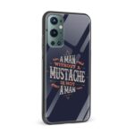 A Man Without A Mustache Is Not A Man Printed Glass Back Phone Case - Image 2