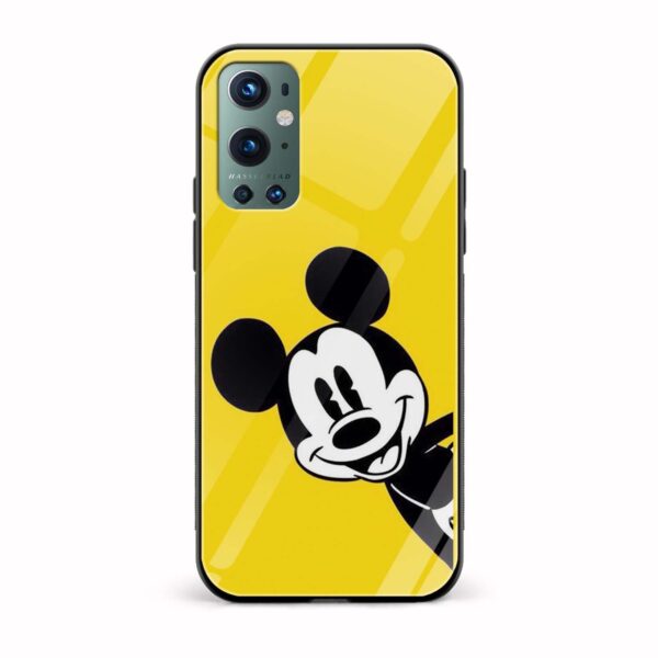 Mickey Mouse Printed Glass Back Phone Case