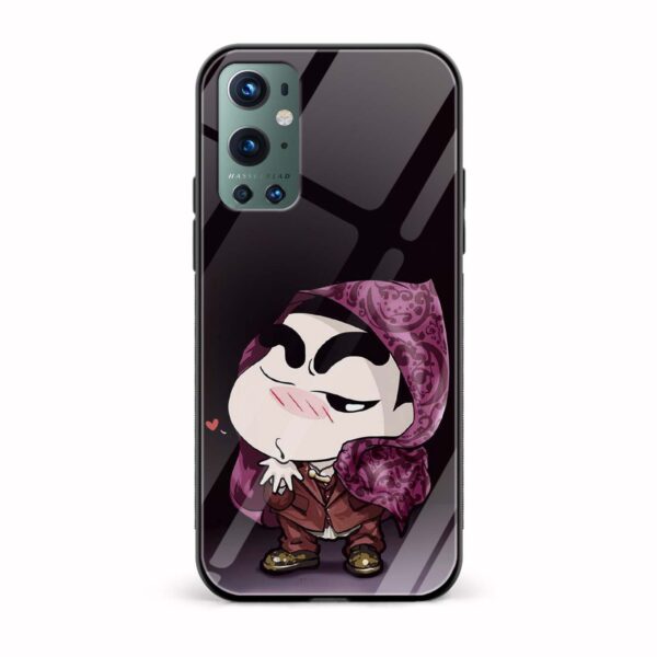 Shinchan Printed Glass Back Phone Case