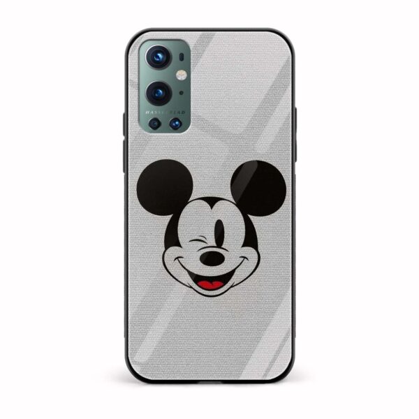 Mickey Mouse Printed Glass Back Phone Case