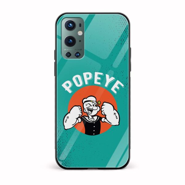 Popeye Printed Glass Back Phone Case