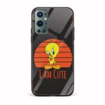 Tweety-I am Cute Printed Glass Back Phone Case