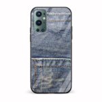 Denim  Printed Glass Back Phone Case