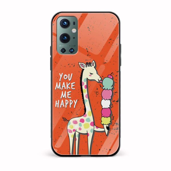 You Make Me Happy Printed Glass Back Phone Case