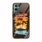 Tropical Printed Glass Back Phone Case