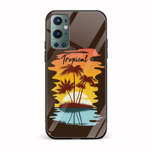 Tropical Printed Glass Back Phone Case