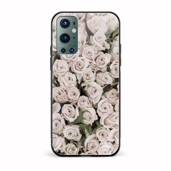 White Roses Printed Glass Back Phone Case