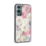 White Pink Roses Printed Glass Back Phone Case - Image 2