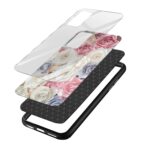 White Pink Roses Printed Glass Back Phone Case - Image 3