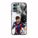 Animated Messi Printed Glass Back Phone Case