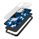 Camouflage Blue Printed Glass Back Phone Case - Image 3