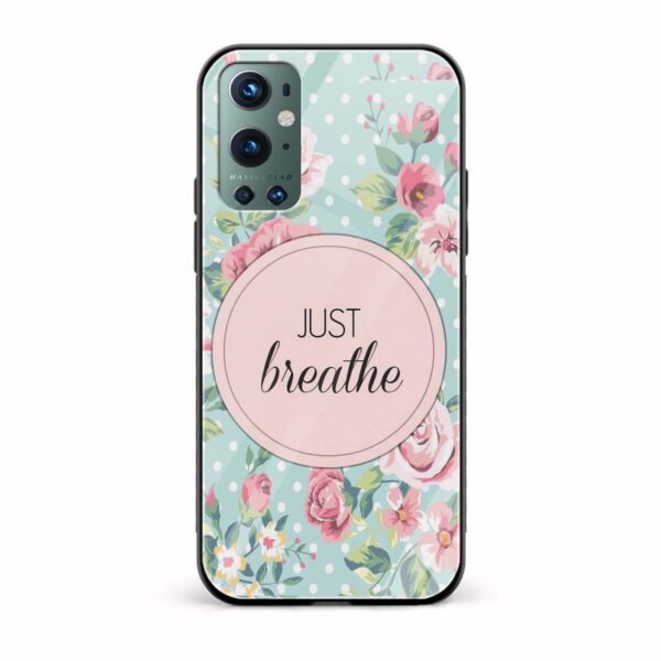 Just Breathe Printed Glass Back Phone Case