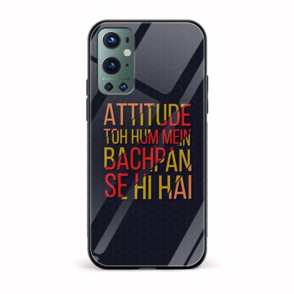 Attitude To Hum Mein Bachpan Se Hi Hai Printed Glass Back Phone Case