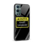 CAUTION Kaafi Sanskari  Printed Glass Back Phone Case - Image 2