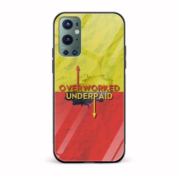 Overworked Underpaid Printed Glass Back Phone Case