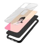 Cute Minimal Girl Glass Back Phone Case - Image 3