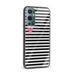Black and White Grid Pattern  Glass Back Phone Case - Image 2