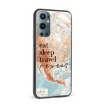 Eat Sleep Travel Repeat Map  Glass Back Phone Case - Image 2