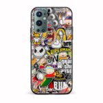 Cartoon Mix Glass Back Phone Case