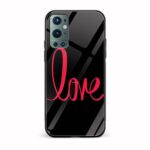 Love -Black  Glass Back Phone Case
