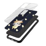 Shin Chan with Umbrella  Glass Back Phone Case - Image 3