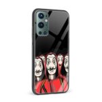 Money Heist Masks  Glass Back Phone Case - Image 2
